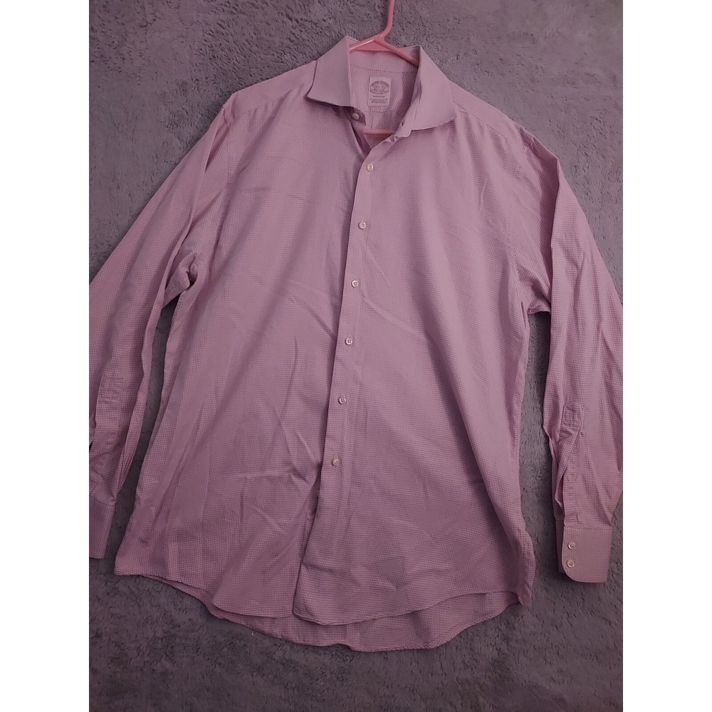 Vintage Brooks Brothers Shirt Mens 16.5 35 Makers Merchants Madison Fit Made USA
